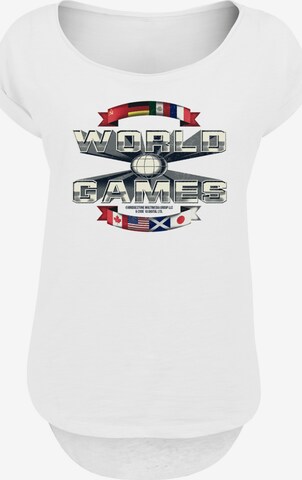 T-shirt 'Retro Gaming World Games' F4NT4STIC en blanc : devant