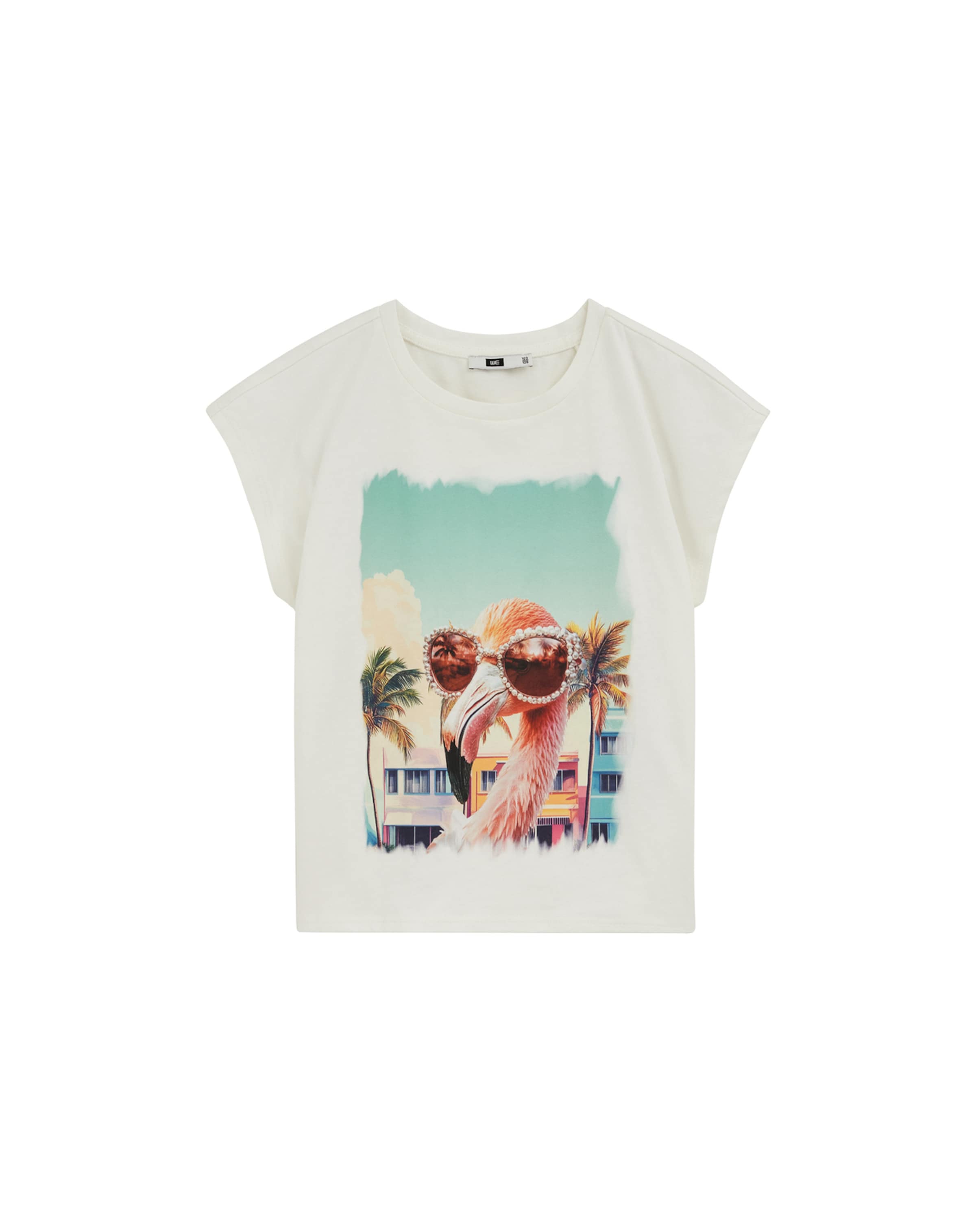 T-Shirt WE Fashion en blanc : devant