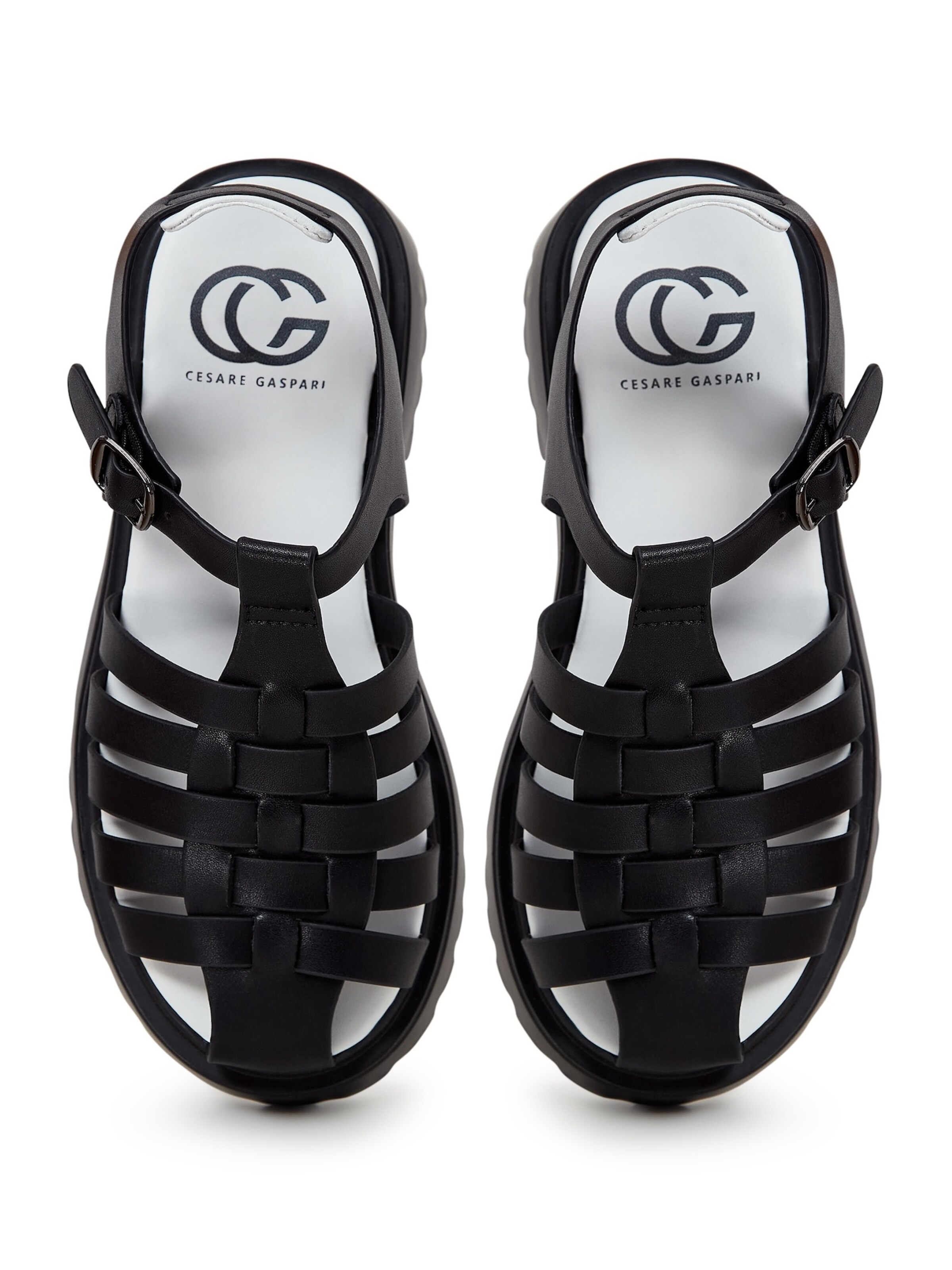 CESARE GASPARI Strap Sandals in Black