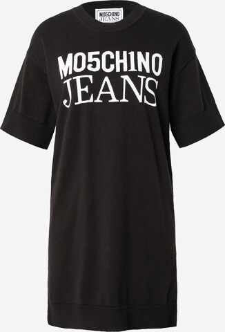 Moschino Jeans Gebreide jurk in Zwart: voorkant