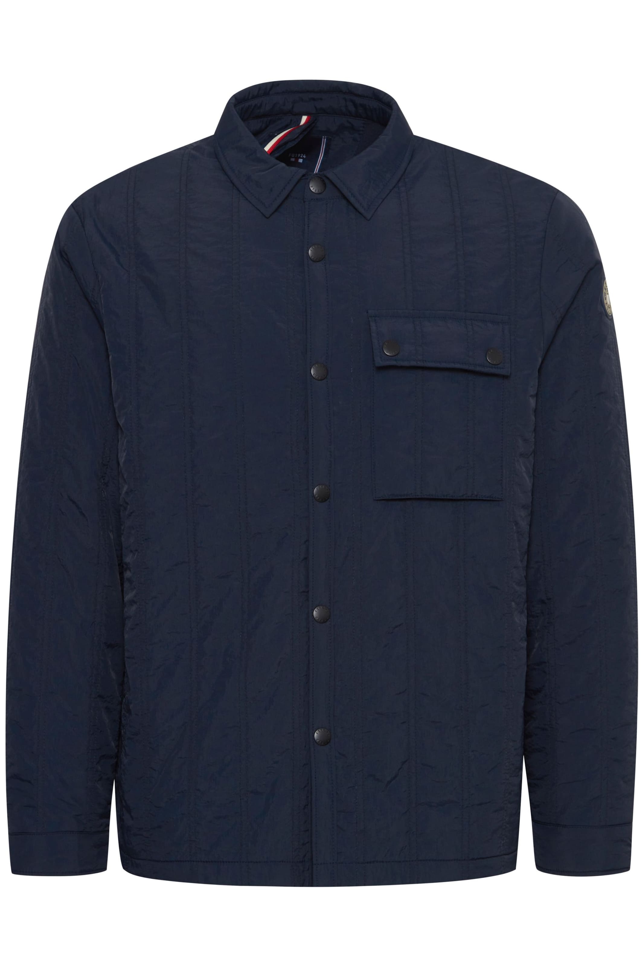 FQ1924 - Casaco meia-estação 'Jacob' em azul: frente