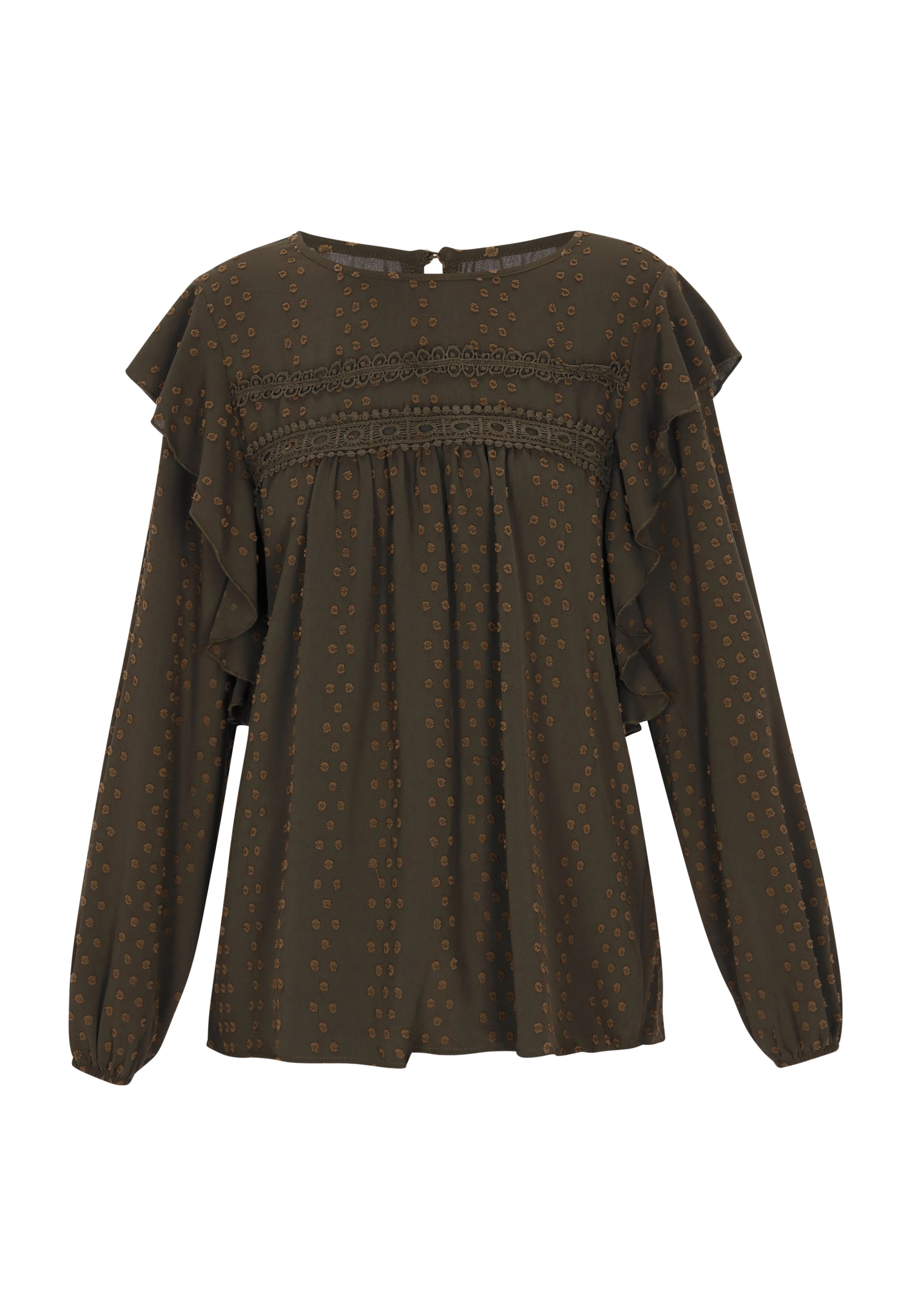 usha FESTIVAL Blus 'Fashion Look' i khaki / mörkgrön, Produktvy