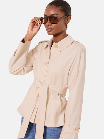 Lipsy Between-Seasons Coat in Beige: front