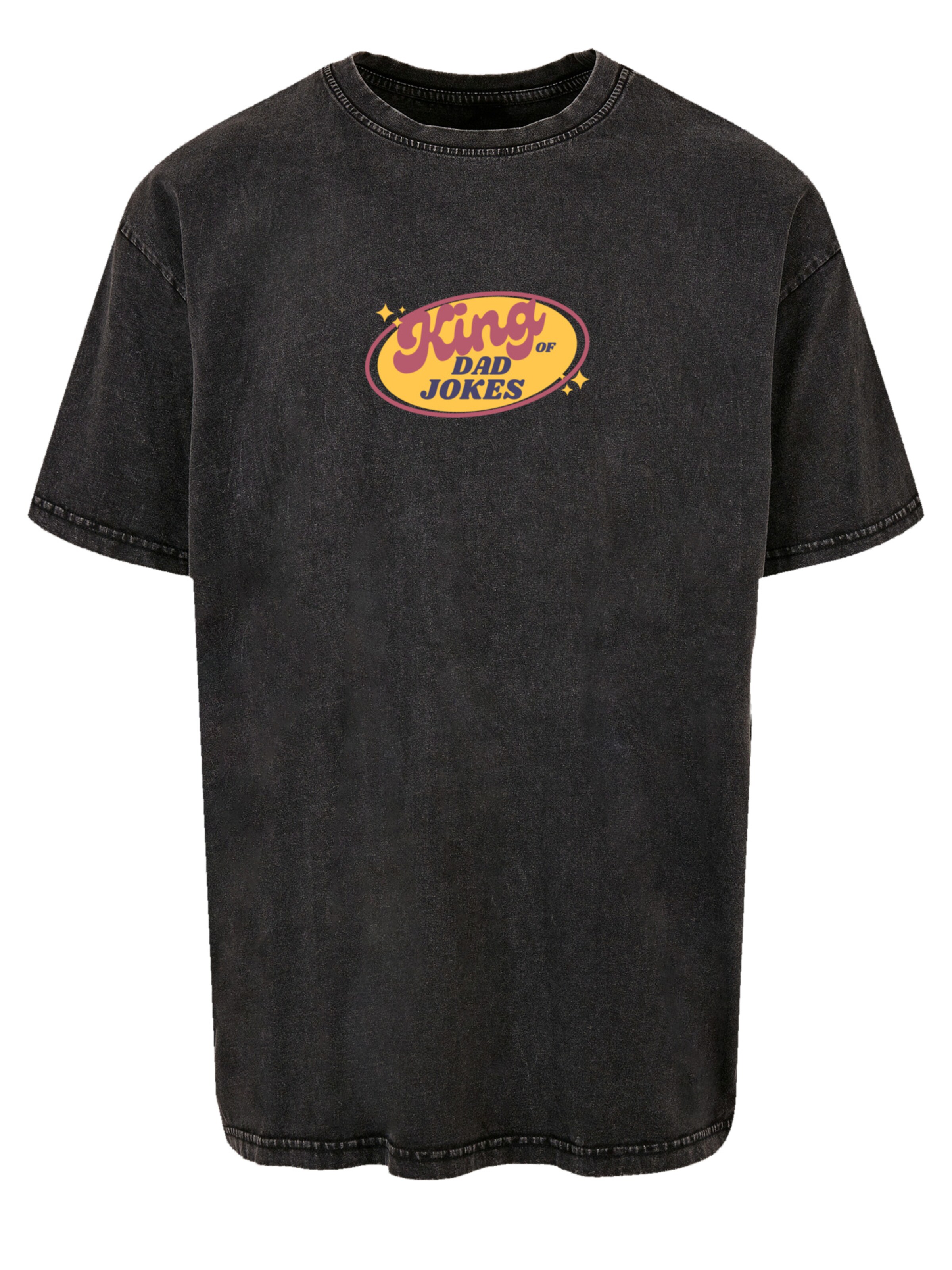 F4NT4STIC Shirt 'King of Dad Jokes Witziges Vatertagsmotiv' in Zwart: voorkant