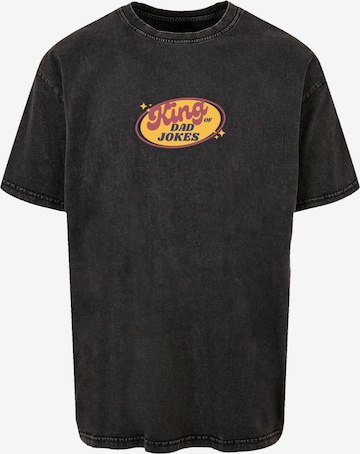 T-Shirt 'King of Dad Jokes Witziges Vatertagsmotiv' F4NT4STIC en noir : devant