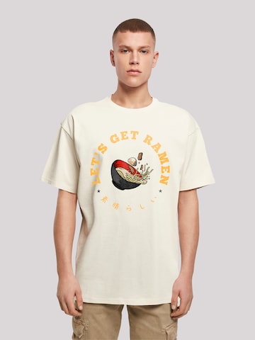 T-Shirt 'Lets get Ramen' F4NT4STIC en beige : devant