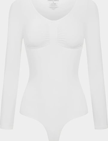 Body modelant 'Bodysuit Sculpting Shapewear Longsleeve mit String' cfab (formerly creamy fabrics) en blanc : devant