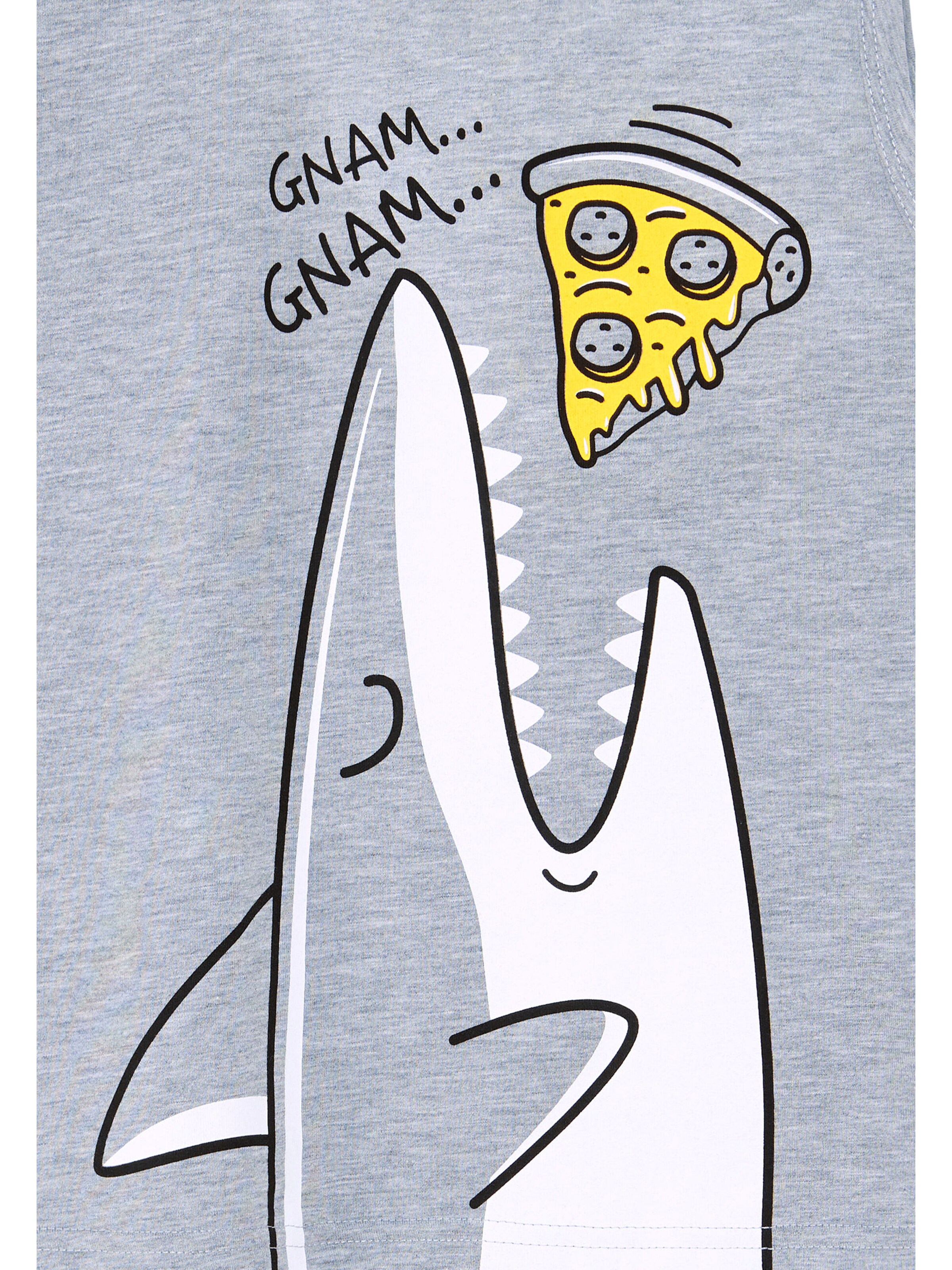 Denokids Trainingspak 'Shark & Pizza' in Grijs