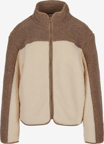 Veste en polaire Karl Kani en beige : devant