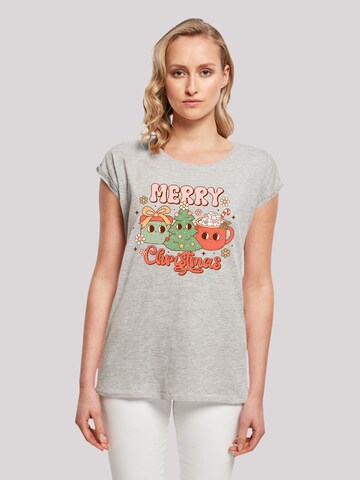 T-shirt 'Merry Christmas' F4NT4STIC en gris : devant