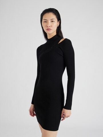 HUGO Knitted dress 'Sliquet' in Black: front