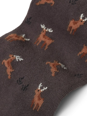 Von Jungfeld Socks 'FESTIVE ICONS' in Brown