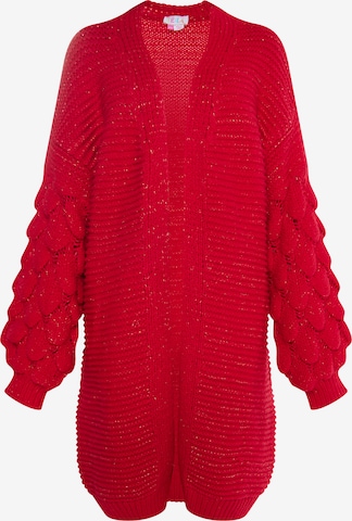 IZIA Knit cardigan 'Gaya' in Red: front
