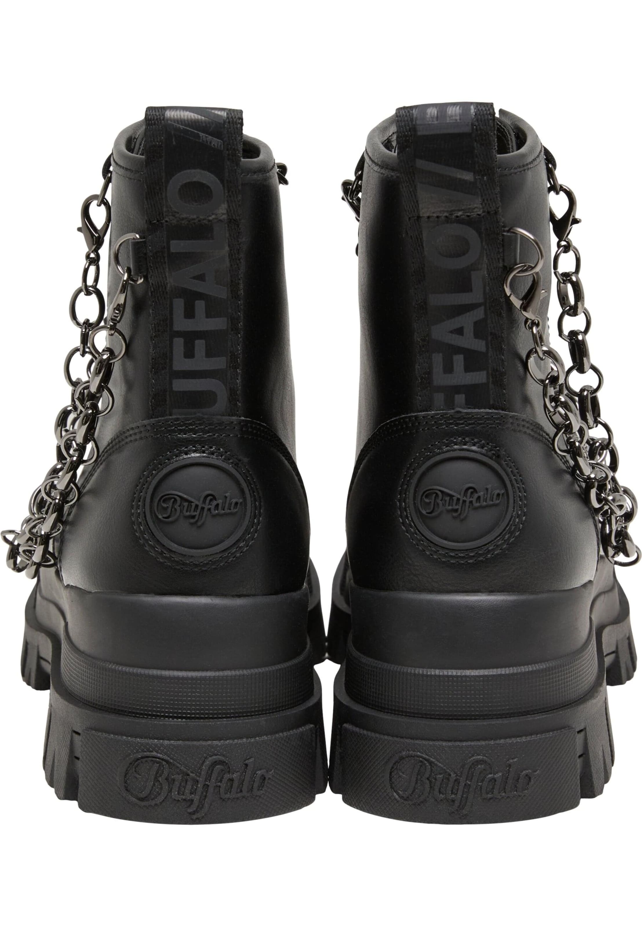 BUFFALO - Botines con cordones 'Aspha' en negro