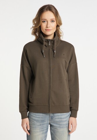 DreiMaster Vintage Zip-Up Hoodie in Brown: front