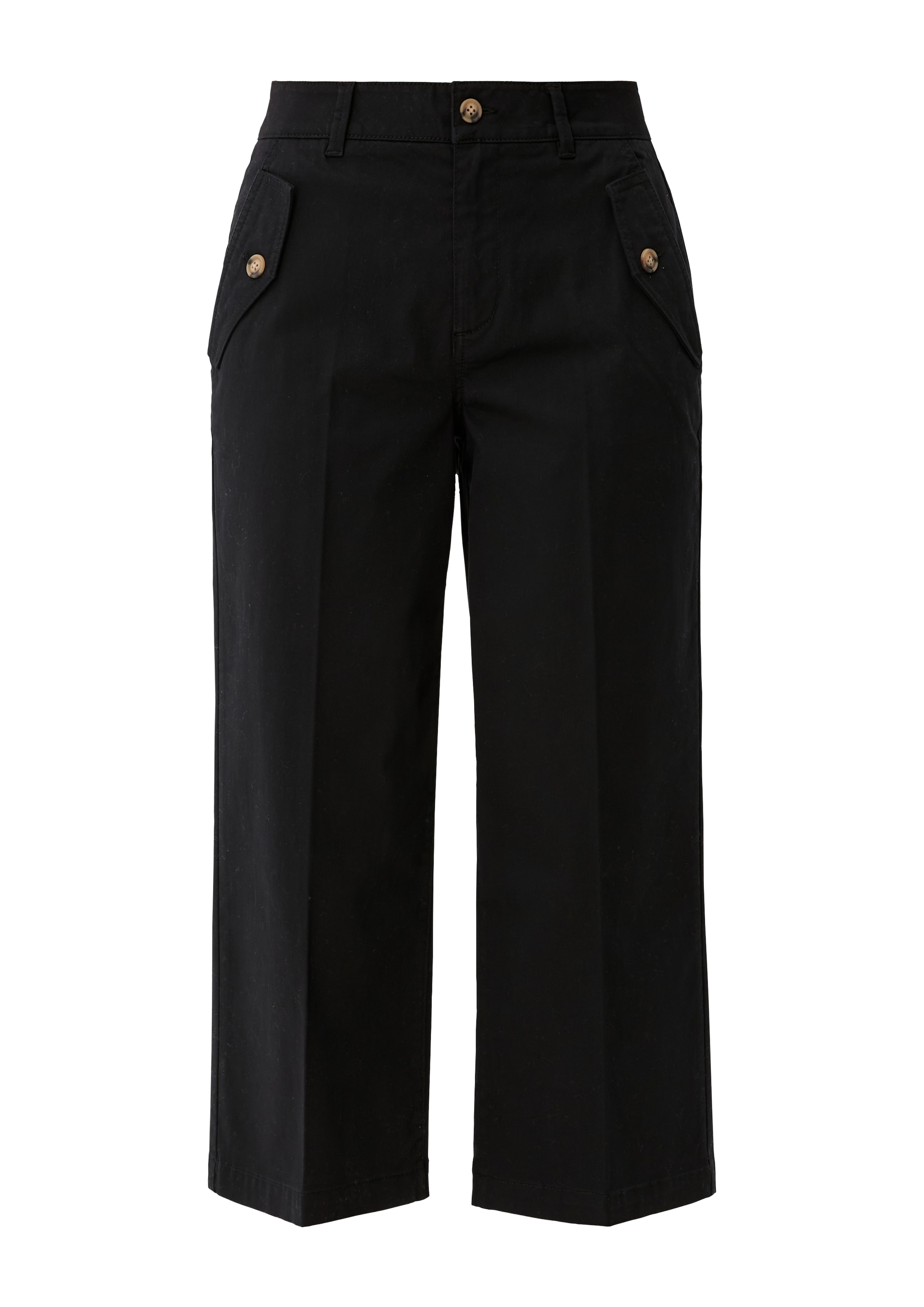 Wide Leg Pantalon à plis s.Oliver en noir : devant