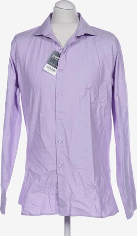 HECHTER PARIS Button Up Shirt in M in Purple: front