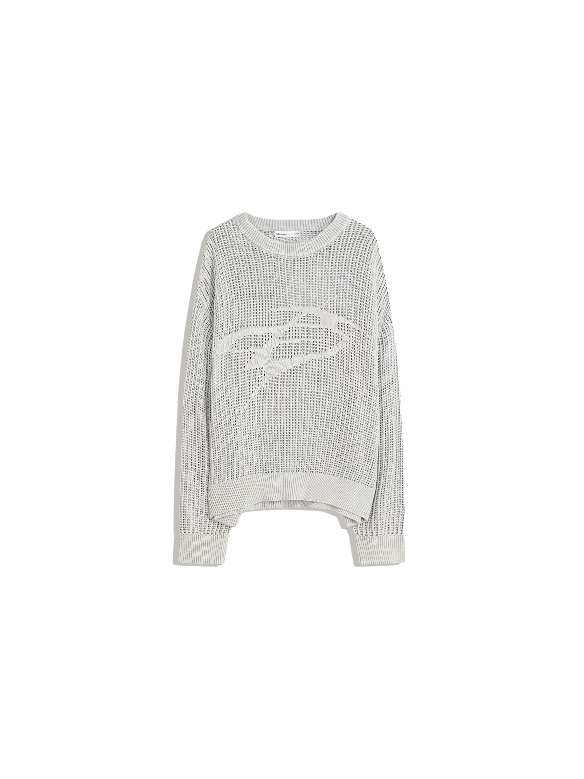 Bershka Sweater in Light grey, Item view