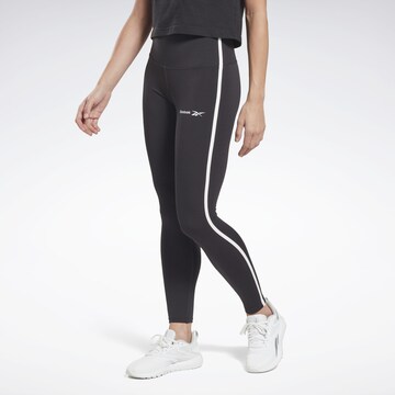 Reebok Skinny Fit Спортен панталон 'Identity Energy' в черно: отпред