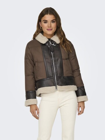 ONLY Winter Jacket 'Melinda' in Brown: front