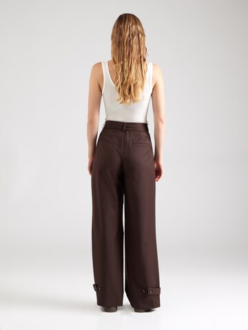 Wide leg Pantaloni con pieghe 'Joann' di Noella in marrone