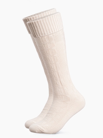 HerzSticht Traditional socks 'Silberdistel' in Beige: front