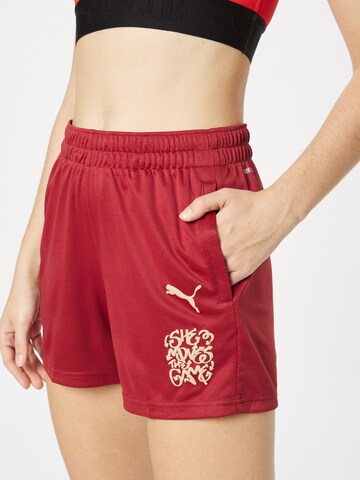 PUMA - regular Pantalón deportivo 'SHE MOVES THE GAME' en rojo