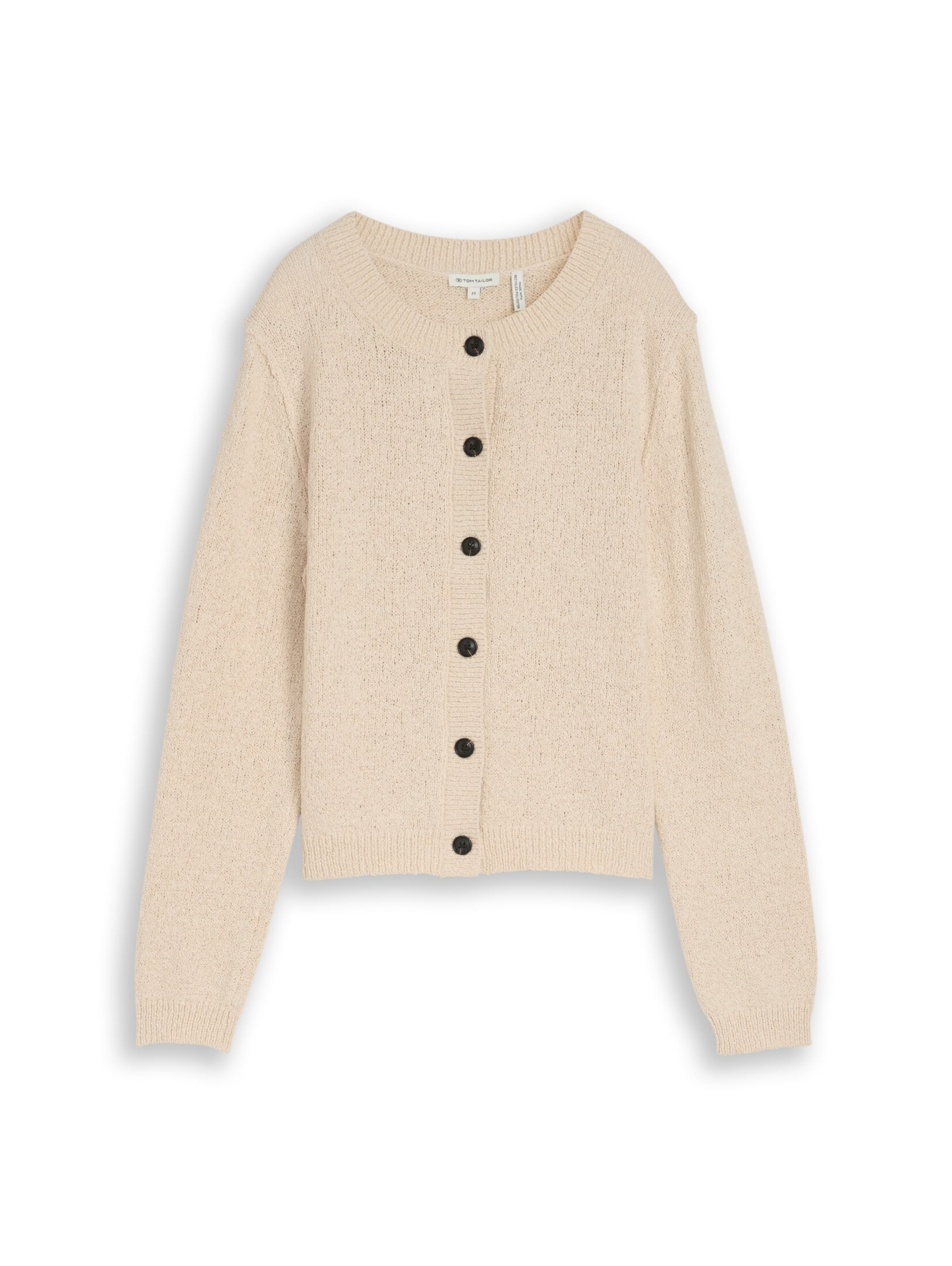 TOM TAILOR Gebreid vest in Beige: voorkant