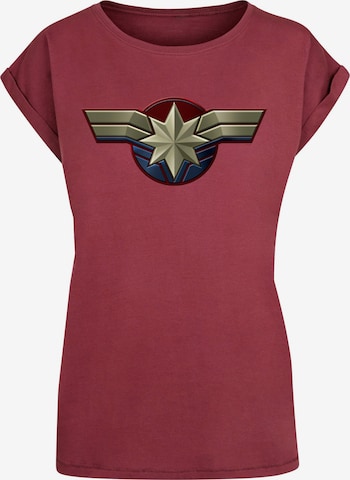 ABSOLUTE CULT Shirt 'Captain Marvel' in Rood: voorkant