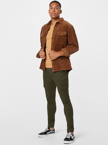 Coupe slim Pantalon cargo Denim Project en vert