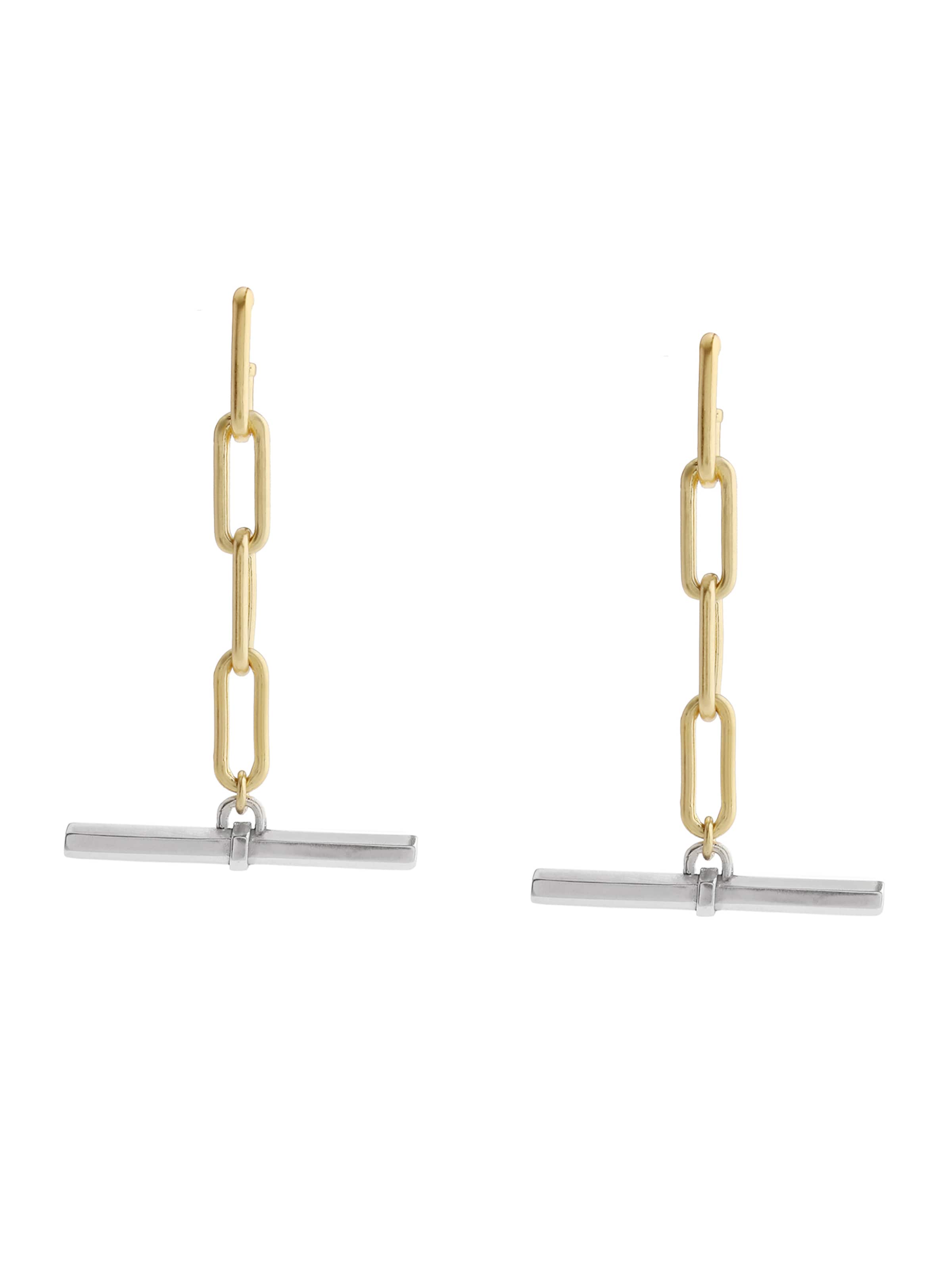 AllSaints - Pendientes 'Bronte T-Bar' en oro