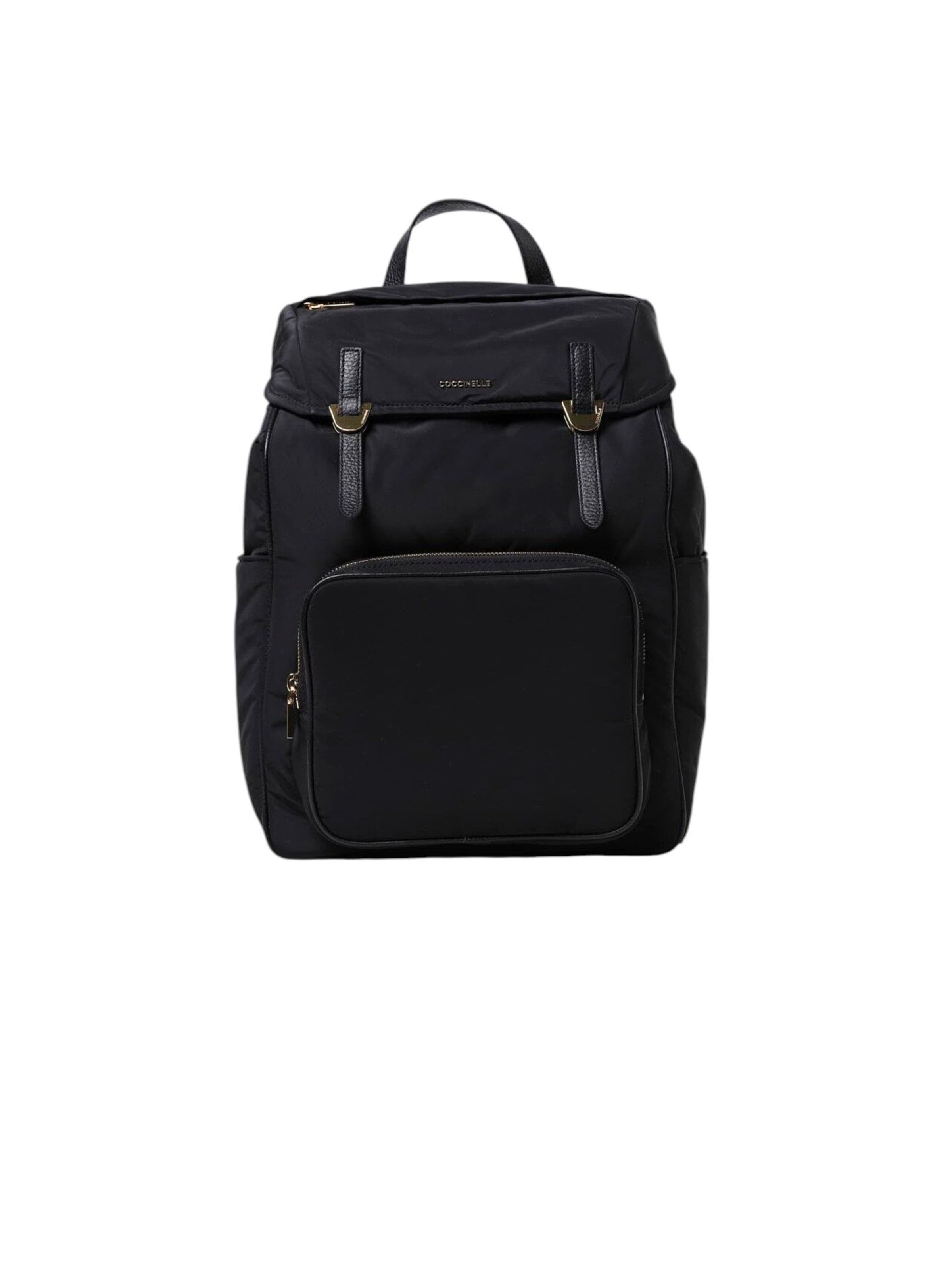 Coccinelle Rugzak 'Coccinelle Campus Puffy Ny Handbag Puffy Nylon Fab' in Zwart: voorkant