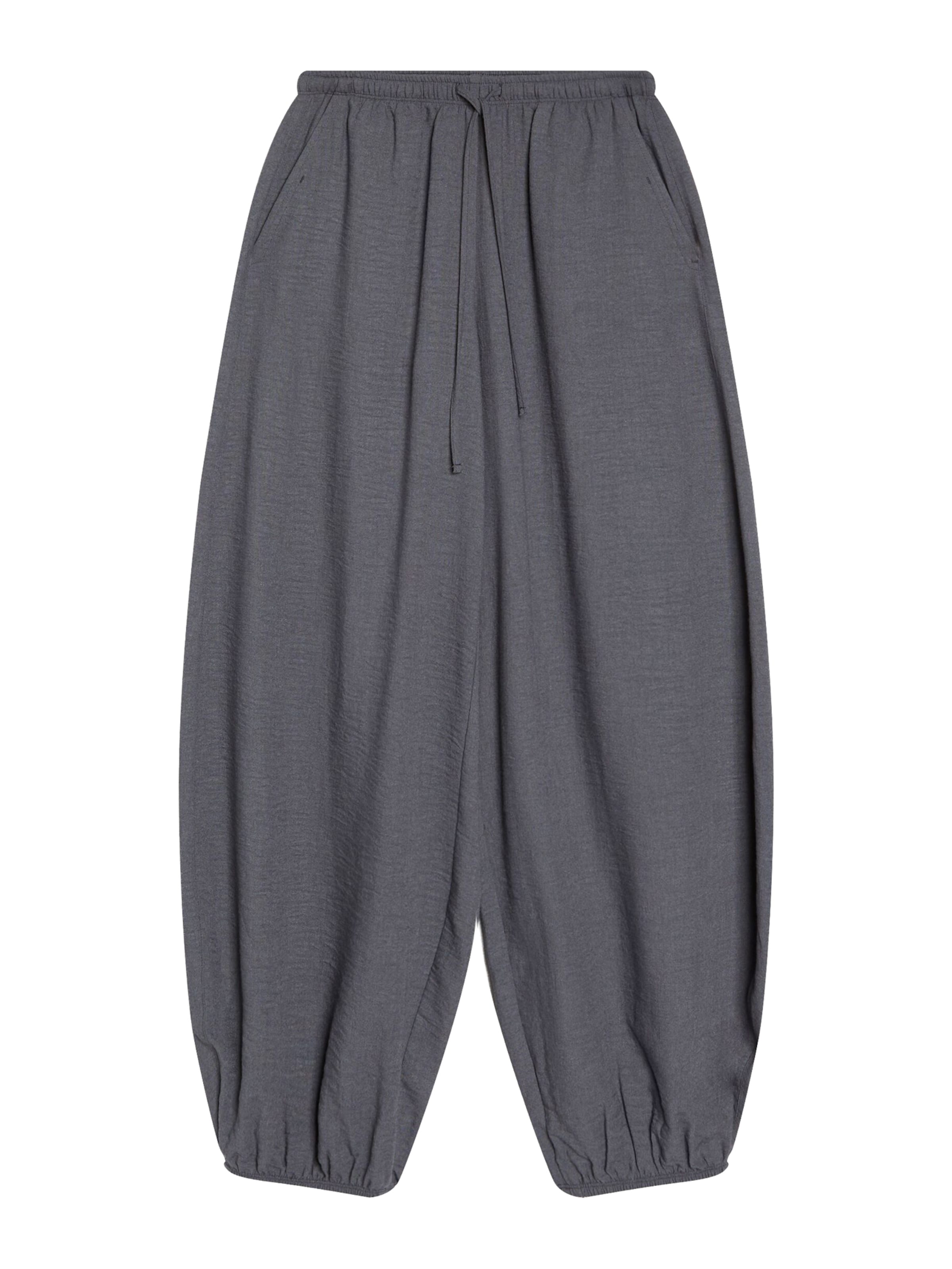 Bershka Tapered Nadrág - szürke: elől