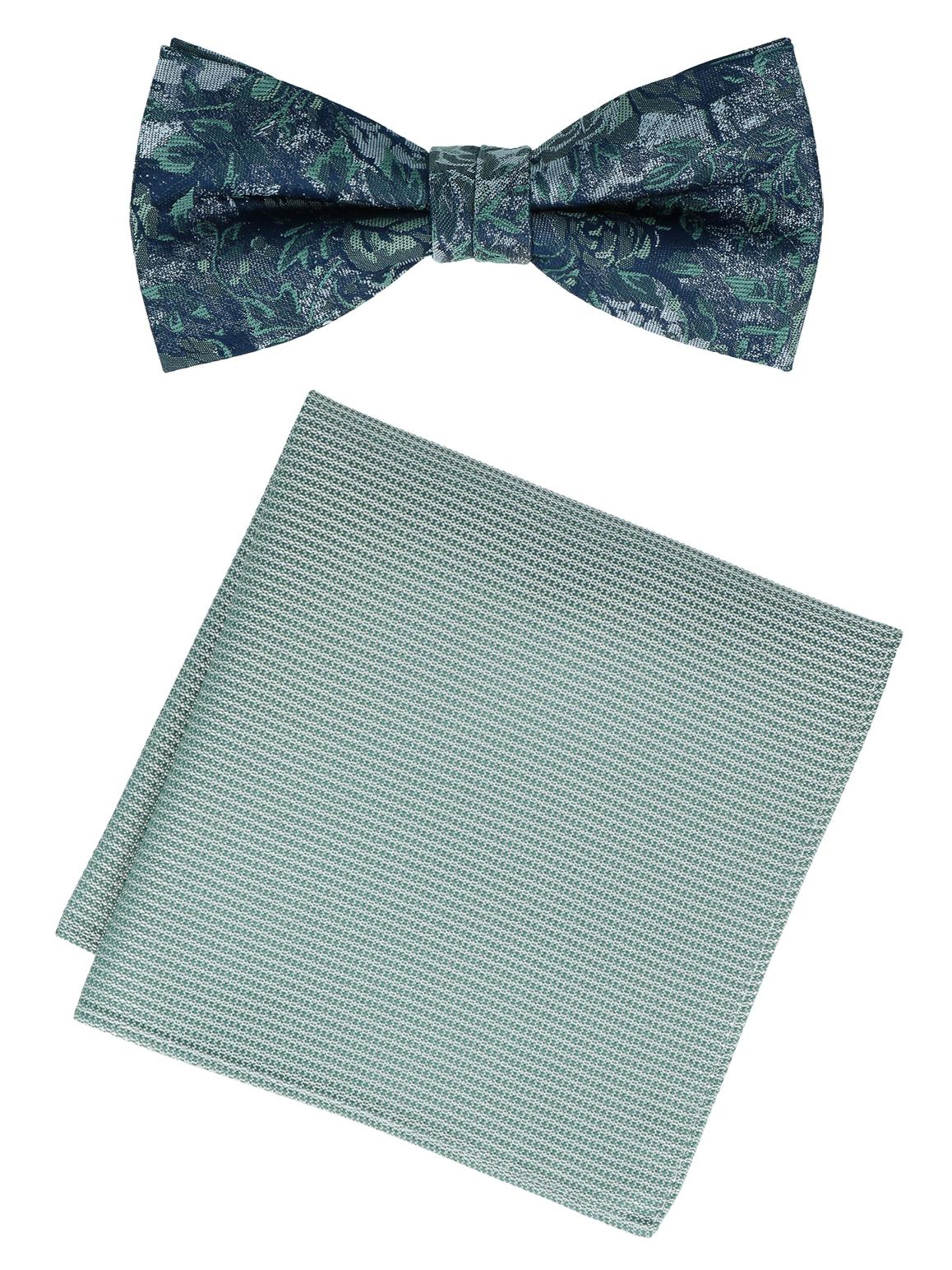 WILLEN Fliege 'Set Floral/ Uni'‌‌‌‌‌‌‌ in Grün: Vorderseite