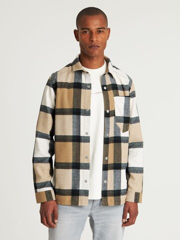 CHASIN' Regular fit Overhemd 'Axel Mick' in Beige: voorkant