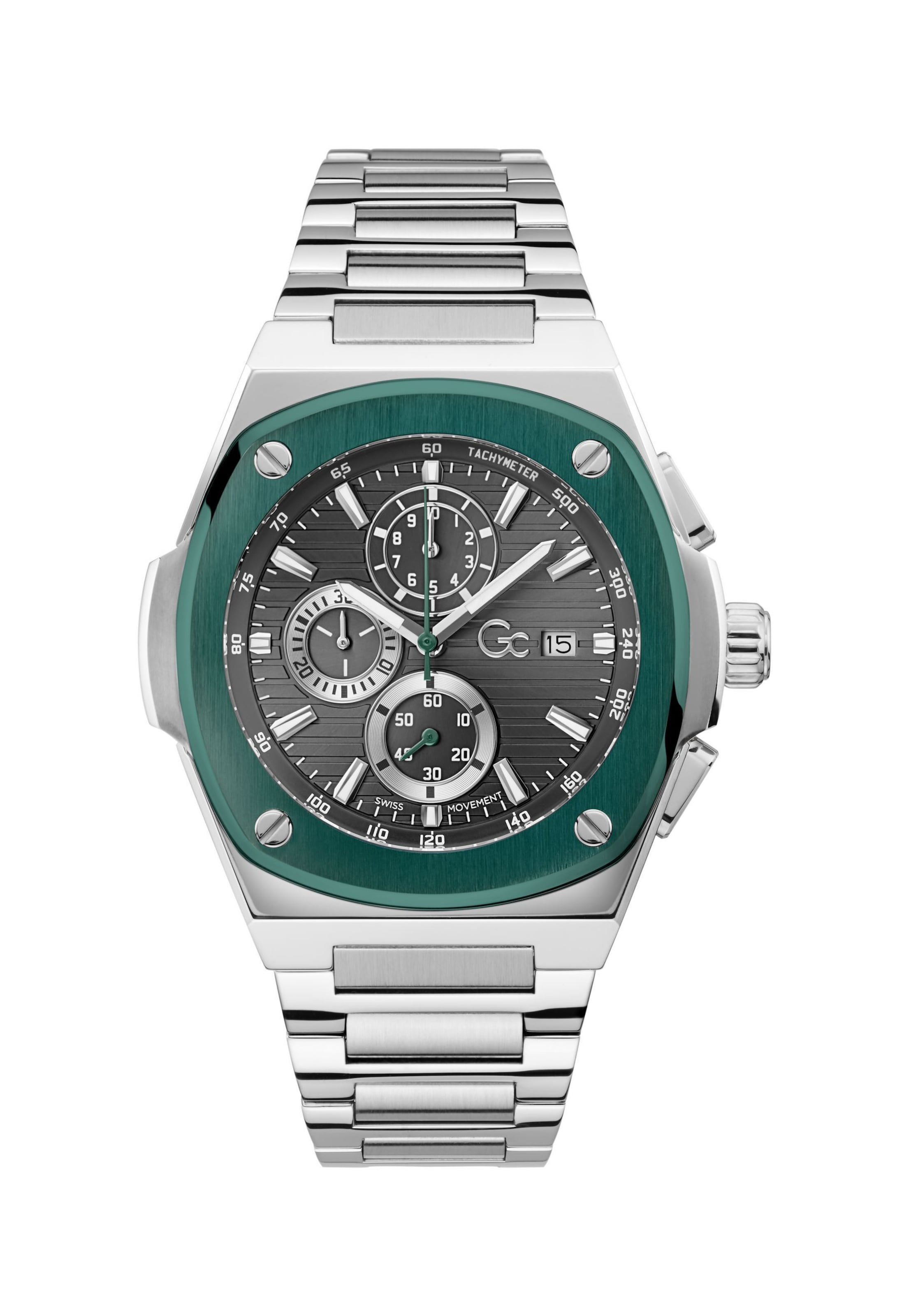 Gc Uhr 'Coussin Shape' in Silber: Vorderseite