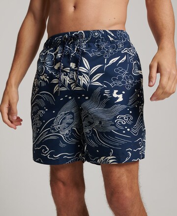 Shorts de bain Superdry en bleu : devant