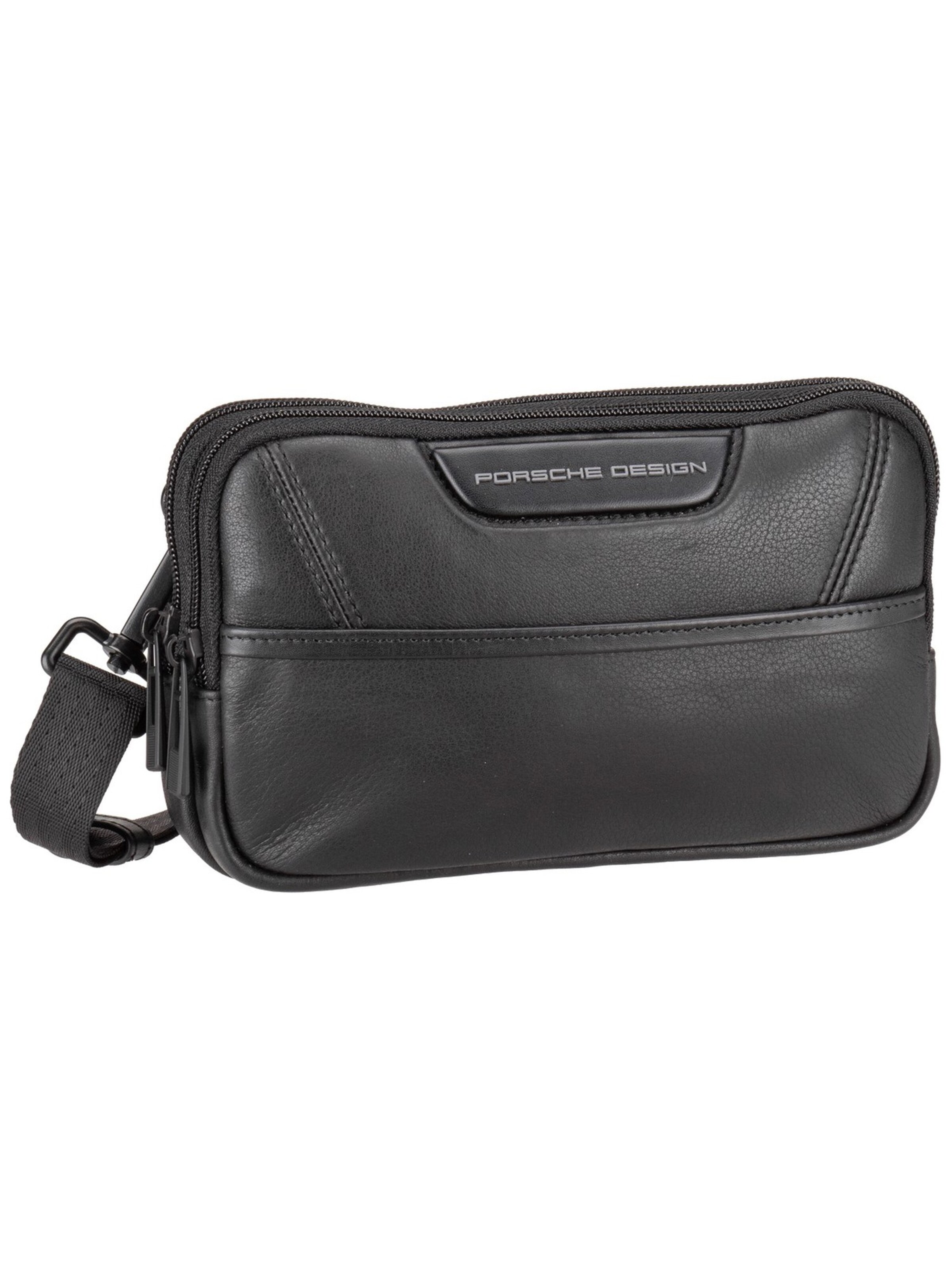 Porsche Design Crossbody Bag 'Roadster Leather Evo Travel Po' in Black: front
