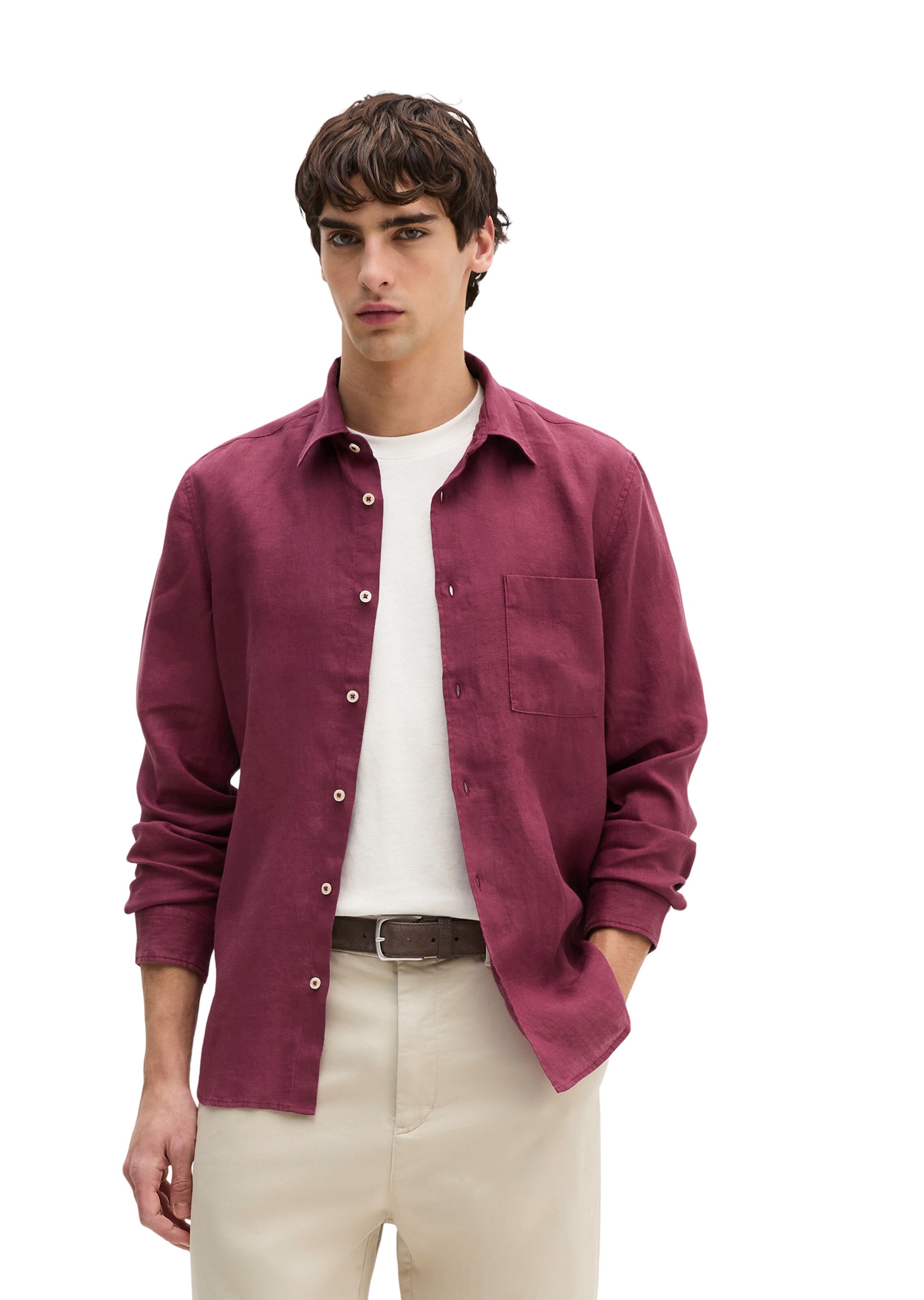 Marc O'Polo Regular fit Overhemd in Rood: voorkant