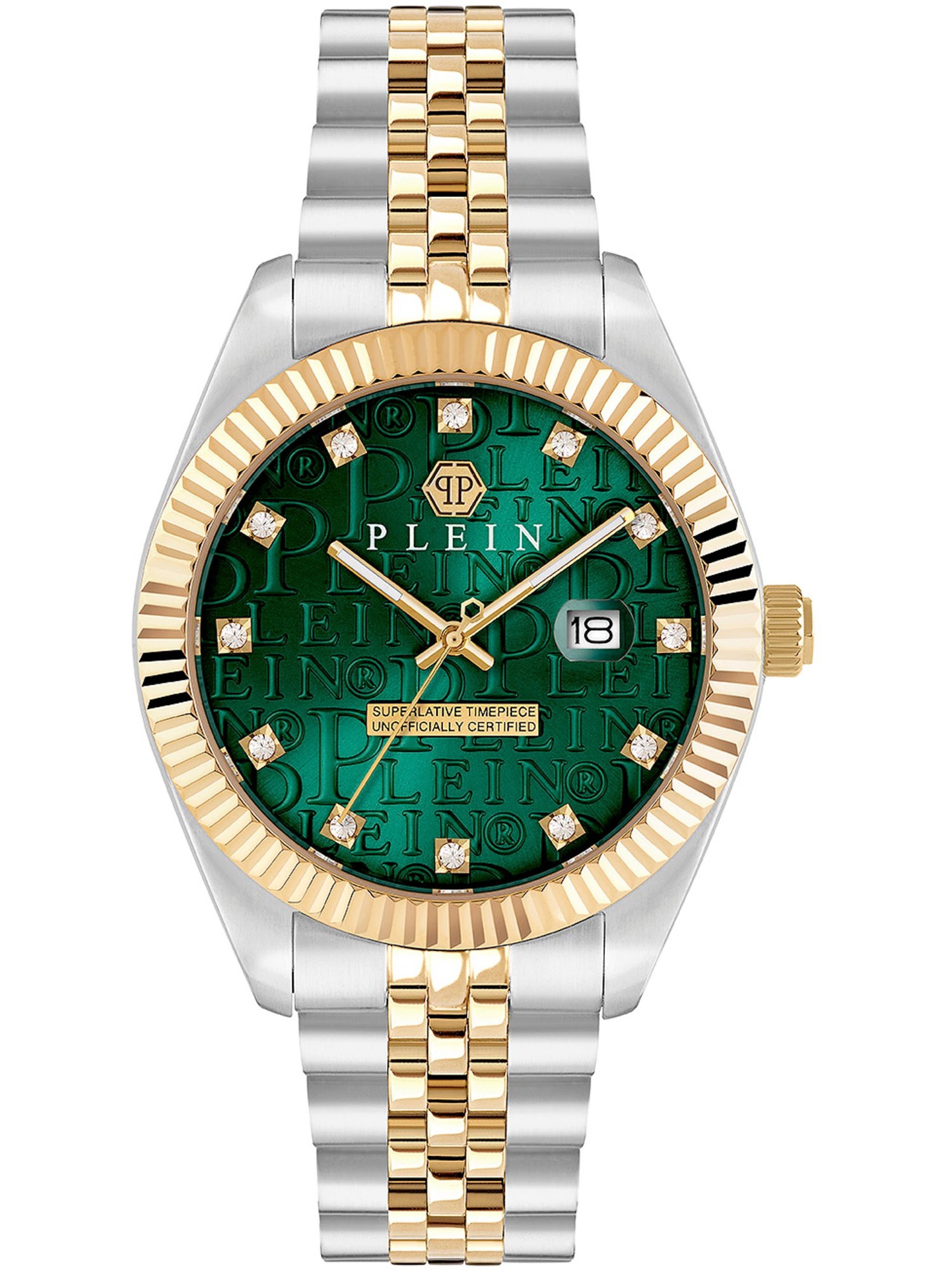 Philipp Plein Watches Uhr 'Date Superlative Gent' in Grün: Vorderseite