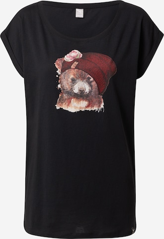 Iriedaily Shirt 'It Beary' in Zwart: voorkant