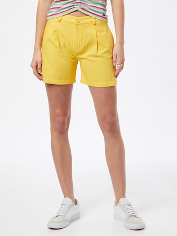 LTB Normální Kalhoty se sklady v pase 'WAZOME' – žlutá: přední strana