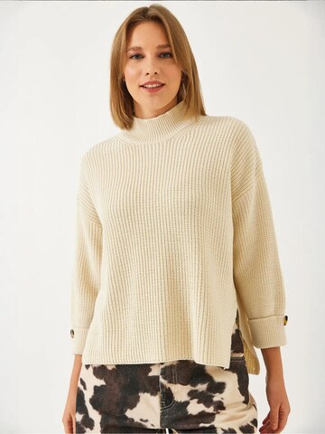 Pullover di Bianco Lucci in beige: frontale
