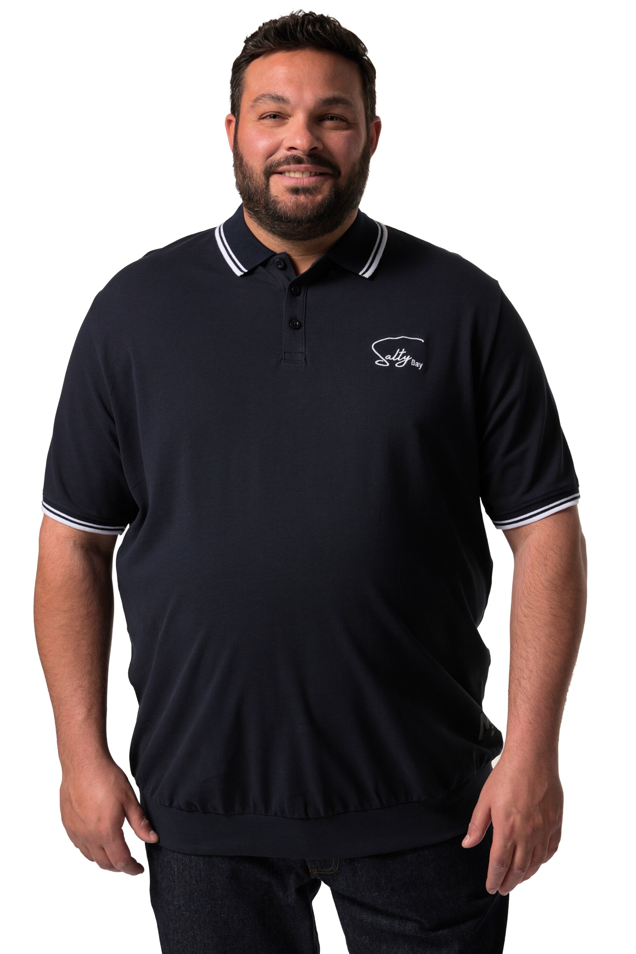 Men Plus Shirt in Blauw: voorkant