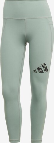 ADIDAS PERFORMANCE Skinny Sportbroek in Groen: voorkant