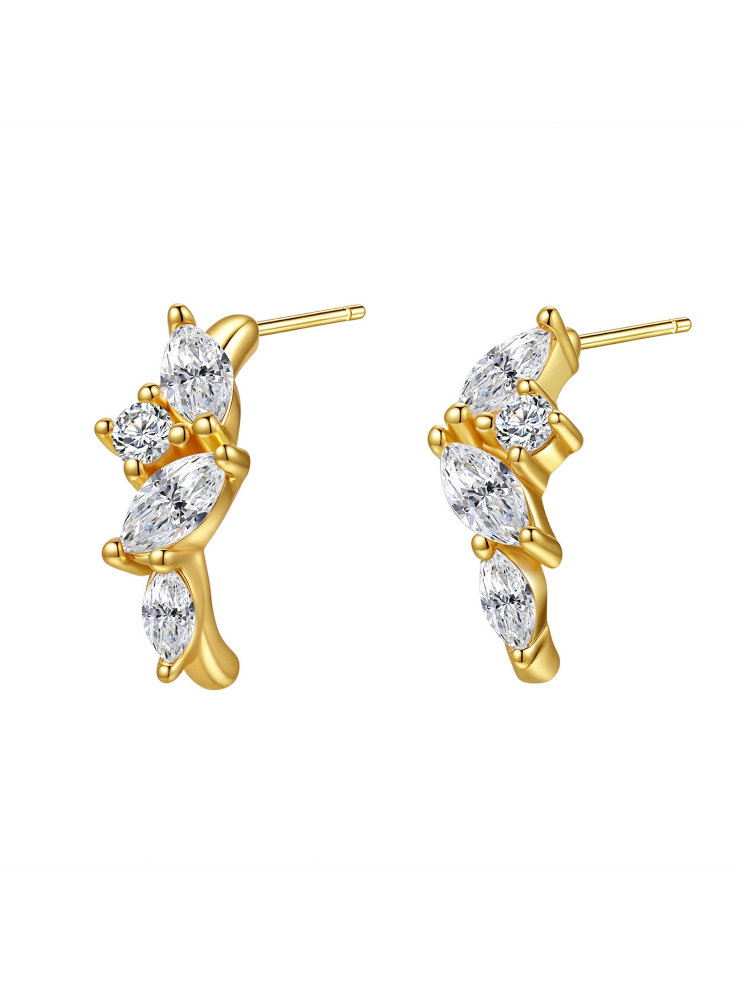 Hey Happiness Ohrringe 'Moonlight Magic'‌‌ in Gold: Vorderseite