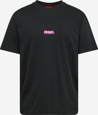 HUGO Μπλουζάκι 'Dindion' σε τιρκουάζ / ροζ / μαύρο, Άποψη προϊόντος