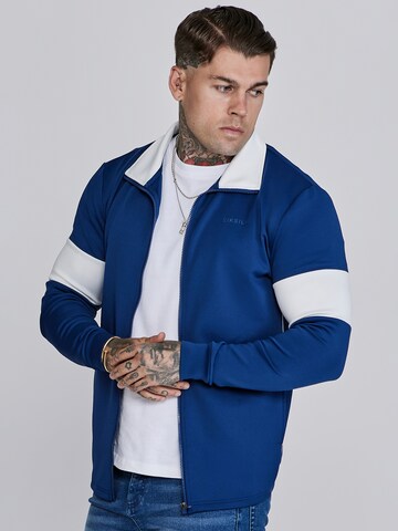 SikSilk Sweatjacke in Blau: Vorderseite
