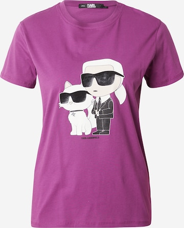 T-shirt 'Ikonik 2.0' Karl Lagerfeld en violet : devant