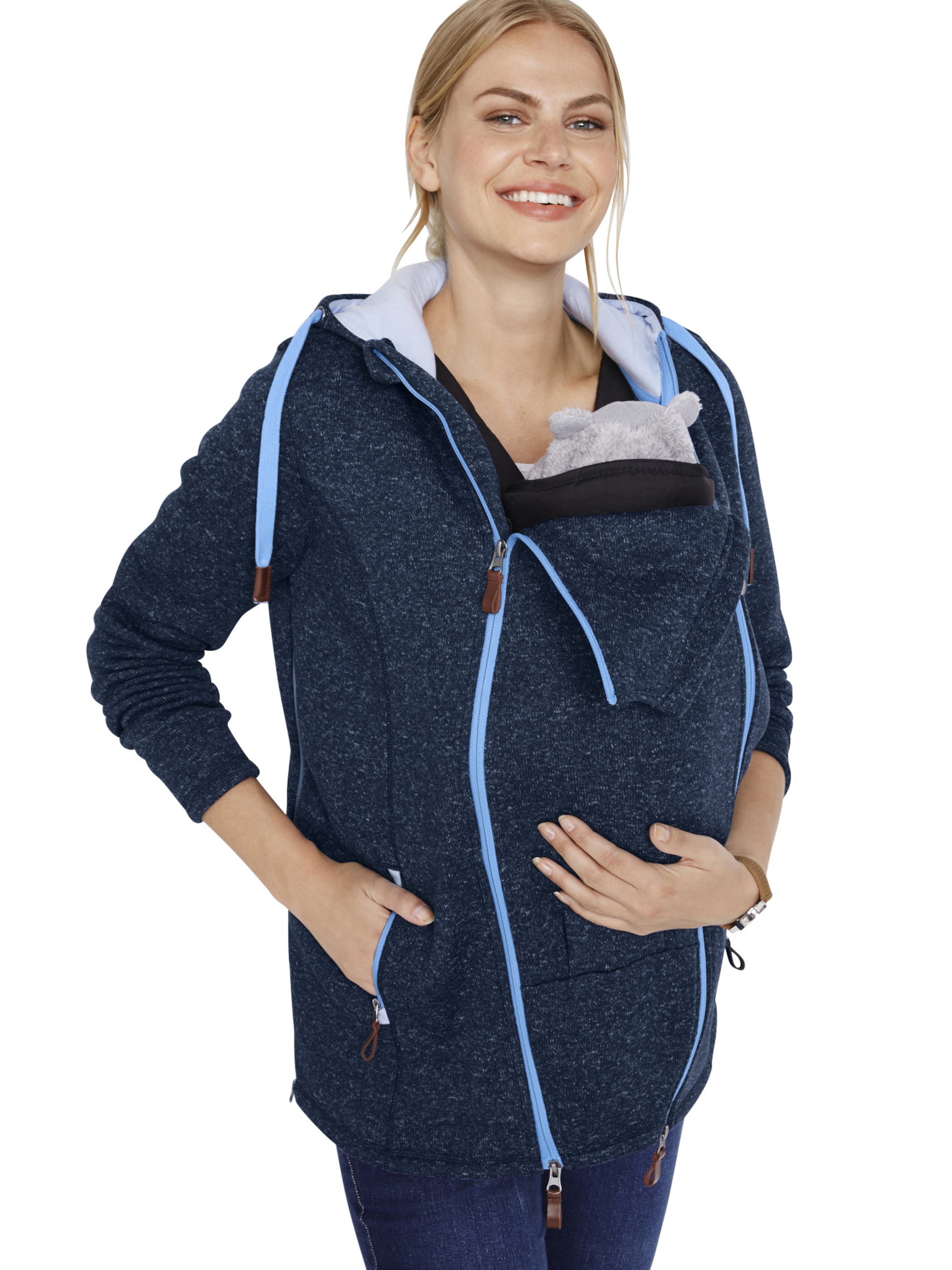 Veste en polaire bonprix en bleu : devant